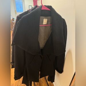 Georgie black wool coat